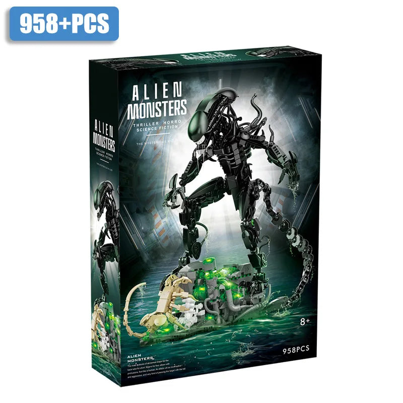Alien Monster Building Blocks Bricks Set DIY Alien Figures Assembly Model Kit