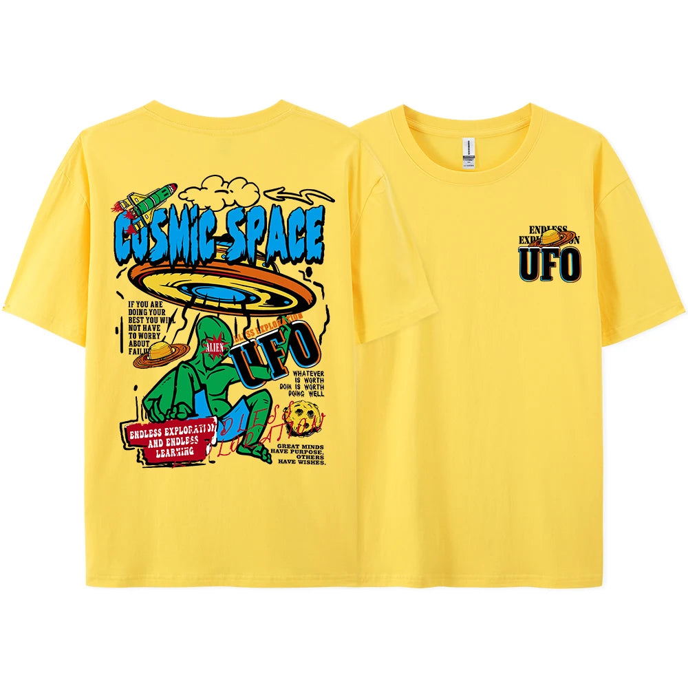 Cosmic Space Ufo Aliens Funny Graphic Printed Men