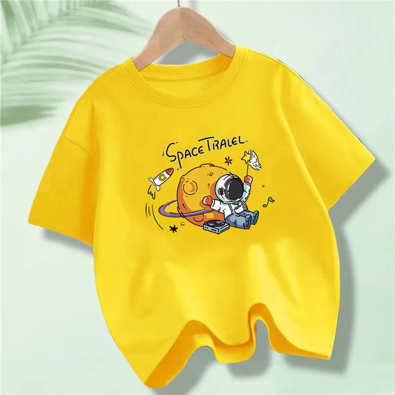 Kids Explore Space Astronaut Prints T-Shirt Boys
