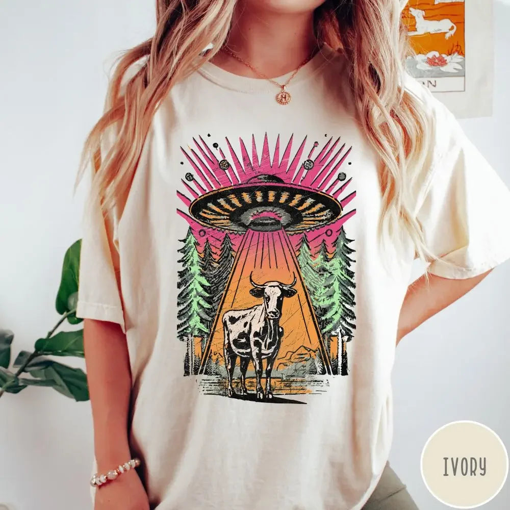 UFO Cow Abduction Shirt