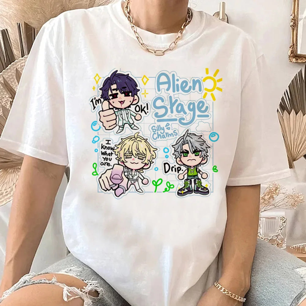 Alien Stage T Shirt Women Kawaii Cartoon Streetwear Y2k Harajuku Anime Japanese Manga T-shirt