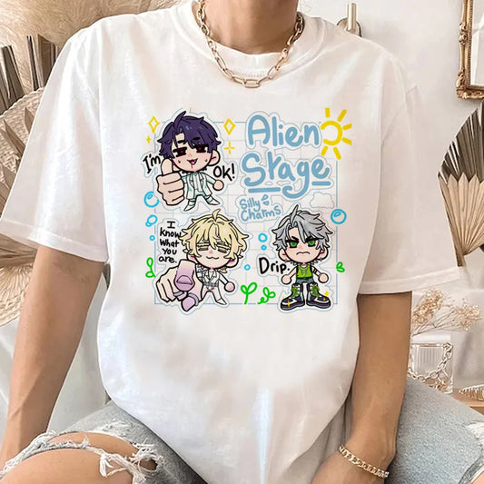 Alien Stage T Shirt Women Kawaii Cartoon Streetwear Y2k Harajuku Anime Japanese Manga T-shirt