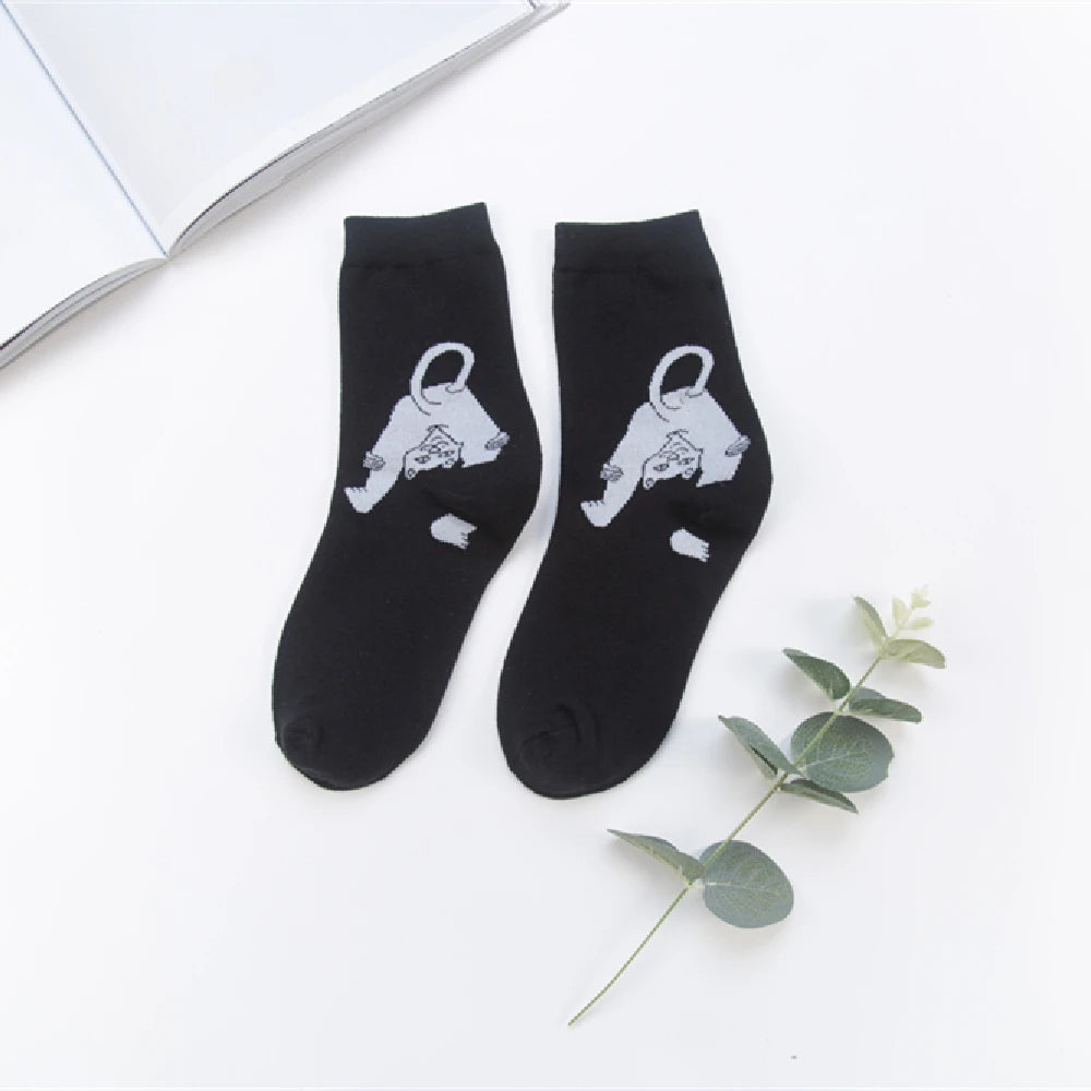 Unisex Summer Fashion Cartoon Cat Art Funny Alien Planet Socks