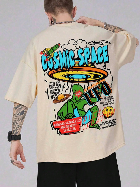 Cosmic Space Ufo Aliens Funny Graphic Printed Men