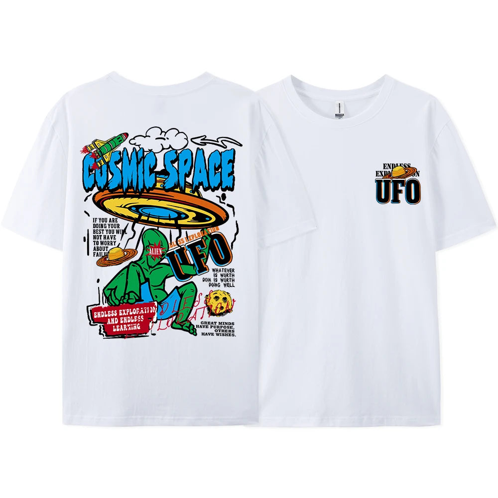 Cosmic Space Ufo Aliens Funny Graphic Printed Men