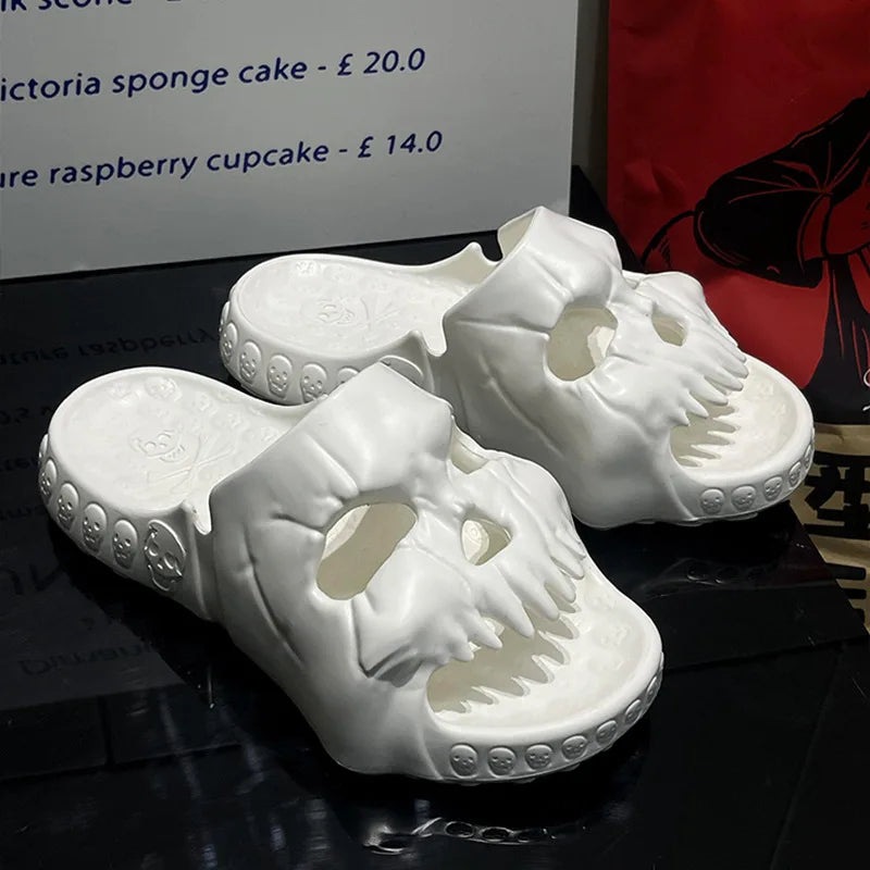 Skull Design Men Slippers Y2K