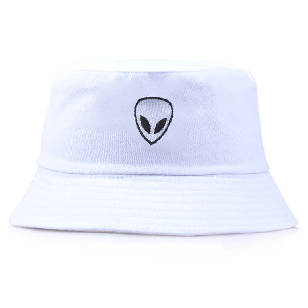 Unisex Embroidered Alien Bucket Hat Foldable