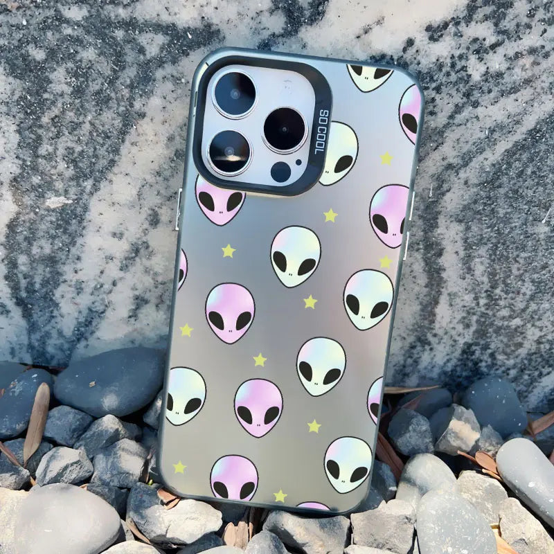 Funny Cartoon Alien Laser Phone Case for iPhones
