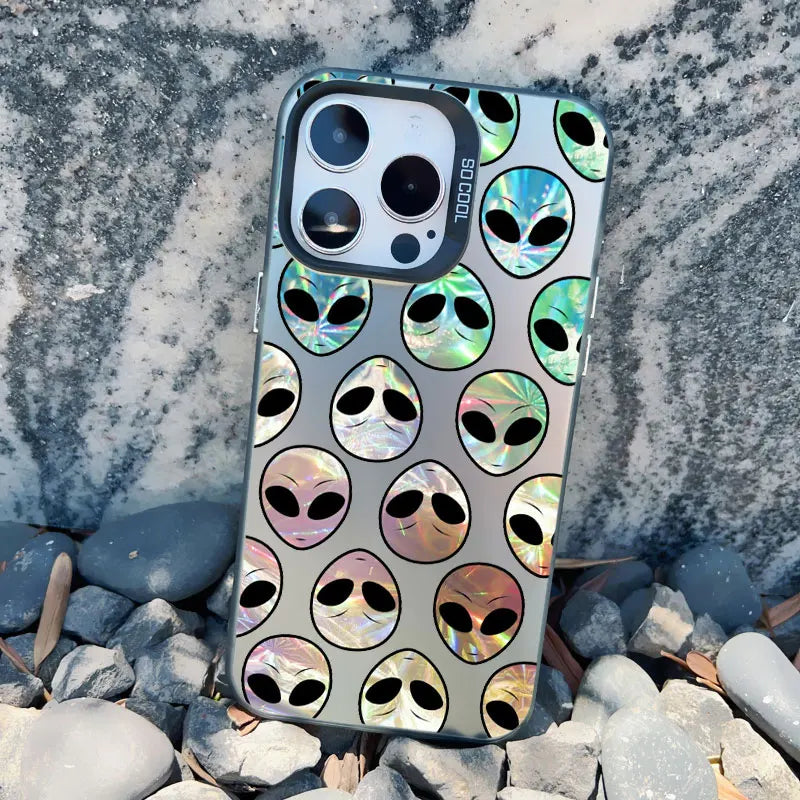 Funny Cartoon Alien Laser Phone Case for iPhones