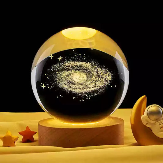 LED Night Light Galaxy Crystal Ball Table Lamp 3D Planet