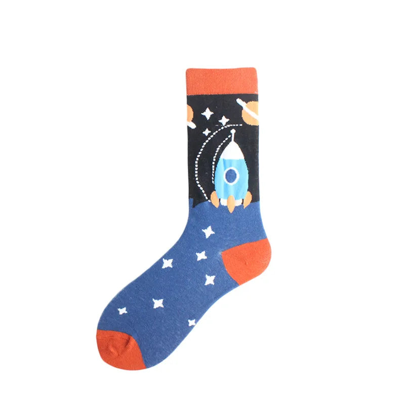 Painting Style Astronaut Men's Socks
