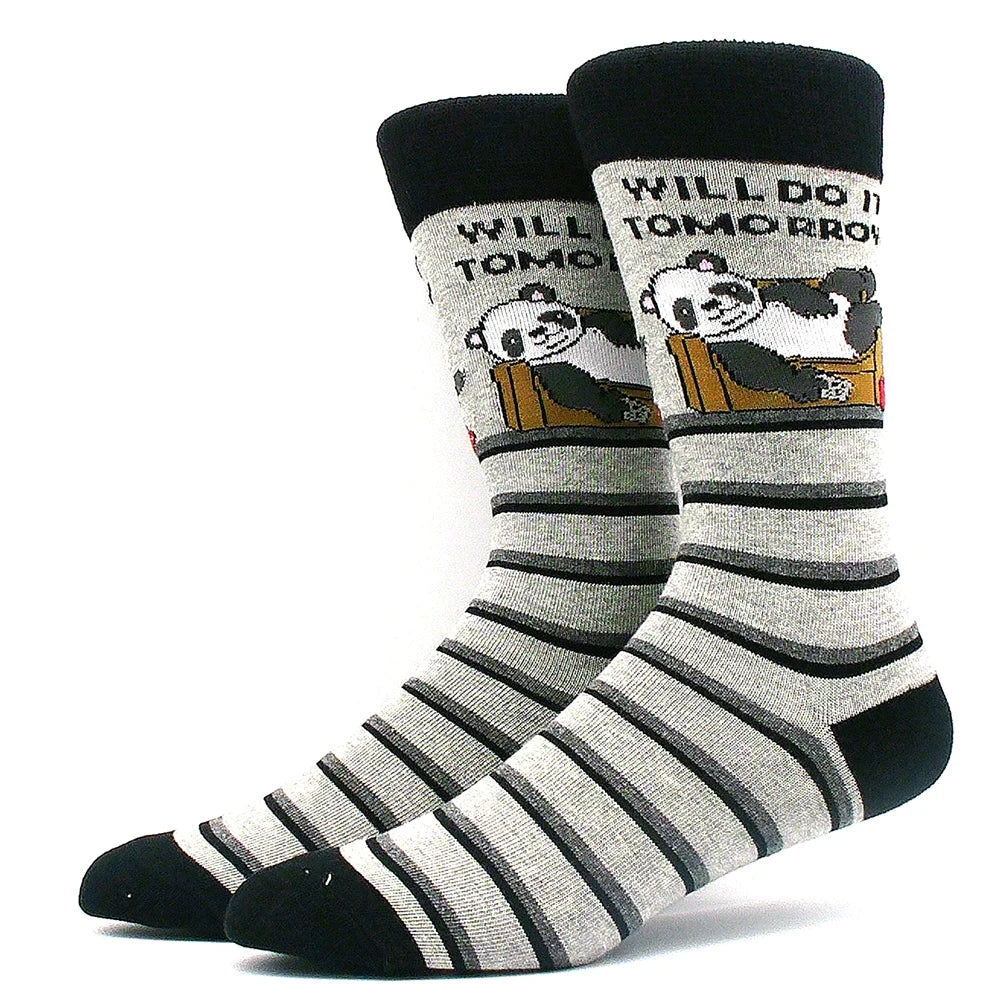 Cotton Happy Funny Socks Men Alien Planet