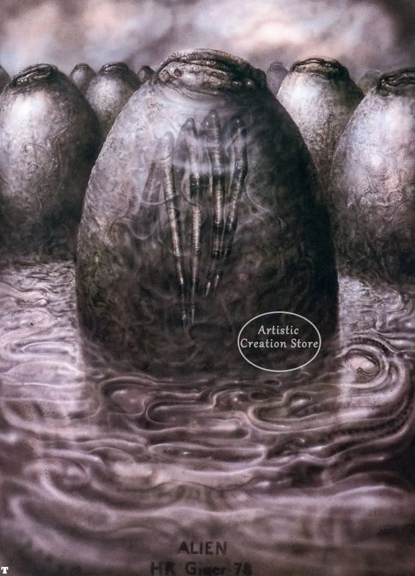 Hr Giger Li Ii Abstract Alien Retro Thriller Poster Wall