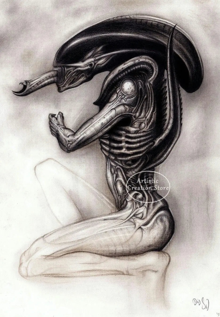 Hr Giger Li Ii Abstract Alien Retro Thriller Poster Wall