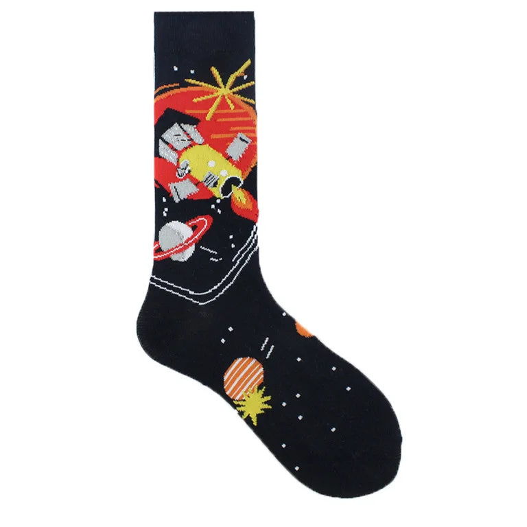 Painting Style Astronaut Men's Socks
