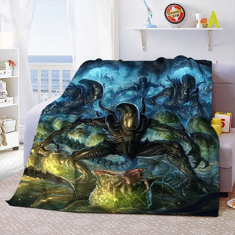 Aliens Movie Soft Throw Blanket Space Monster