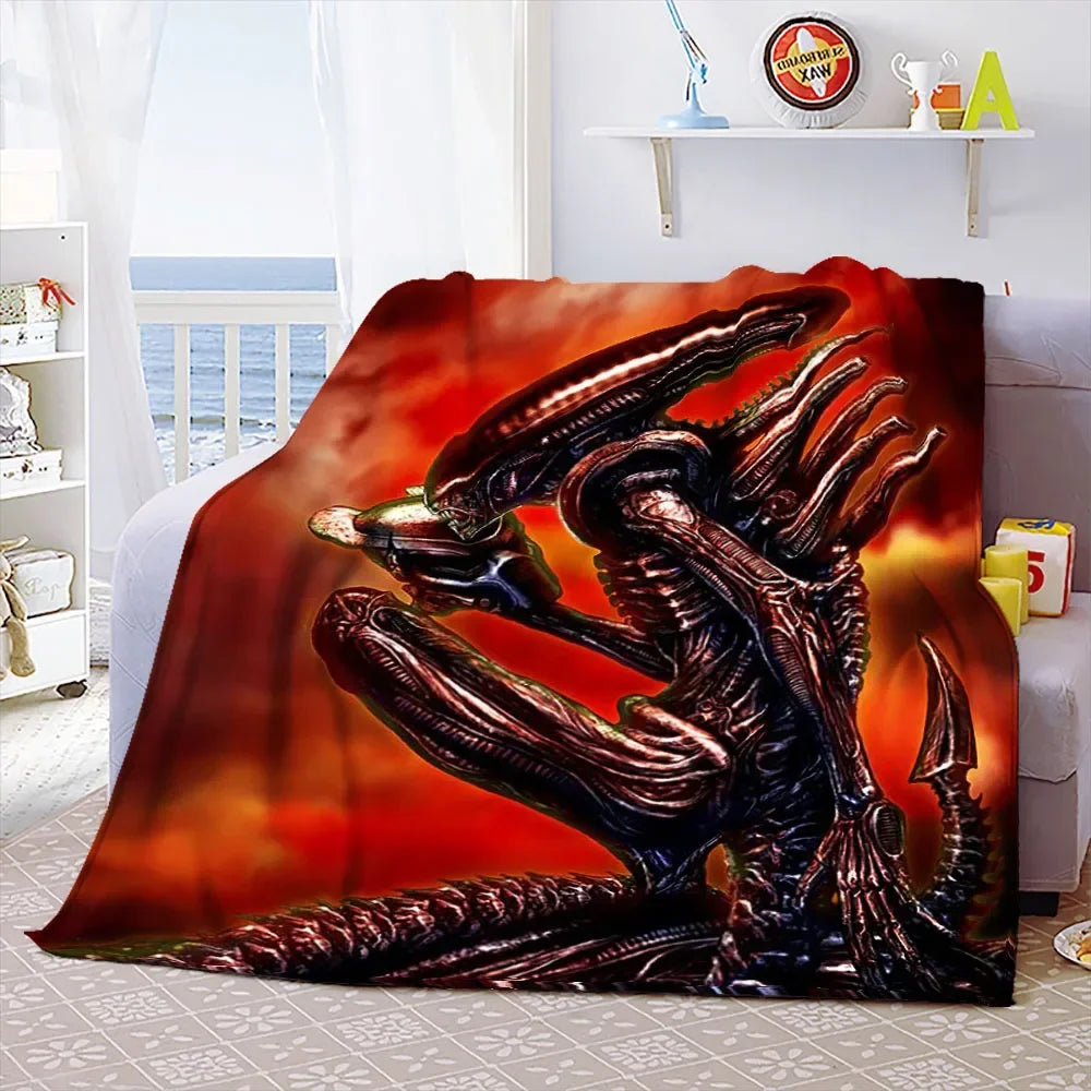 Aliens Movie Soft Throw Blanket Space Monster