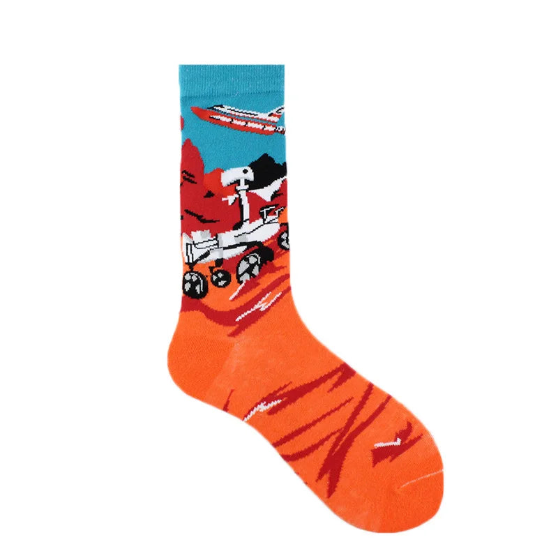 Painting Style Astronaut Men's Socks