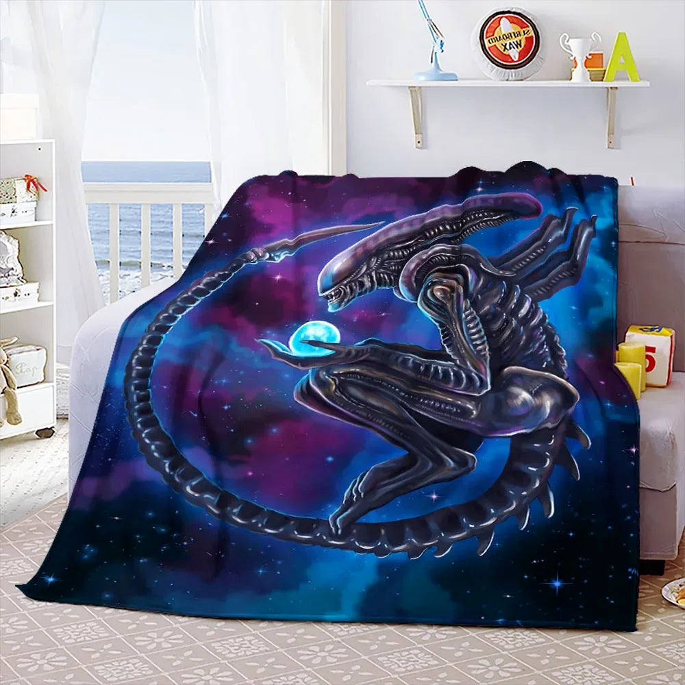 Aliens Movie Soft Throw Blanket Space Monster