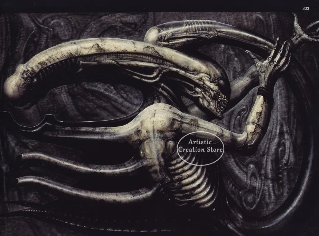 Hr Giger Li Ii Abstract Alien Retro Thriller Poster Wall