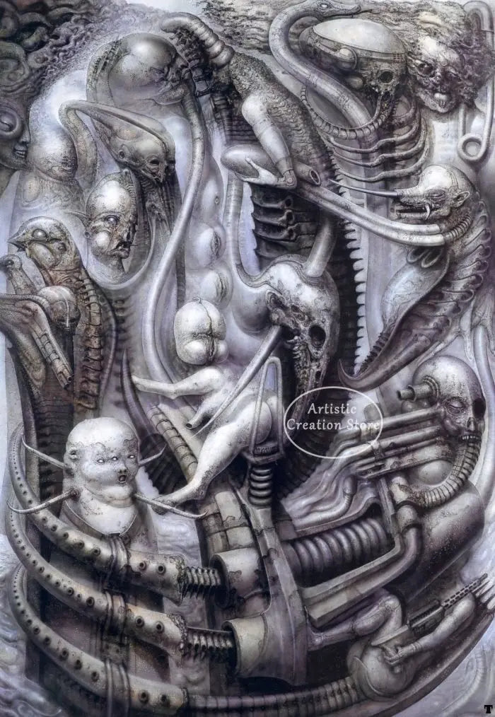 Hr Giger Li Ii Abstract Alien Retro Thriller Poster Wall