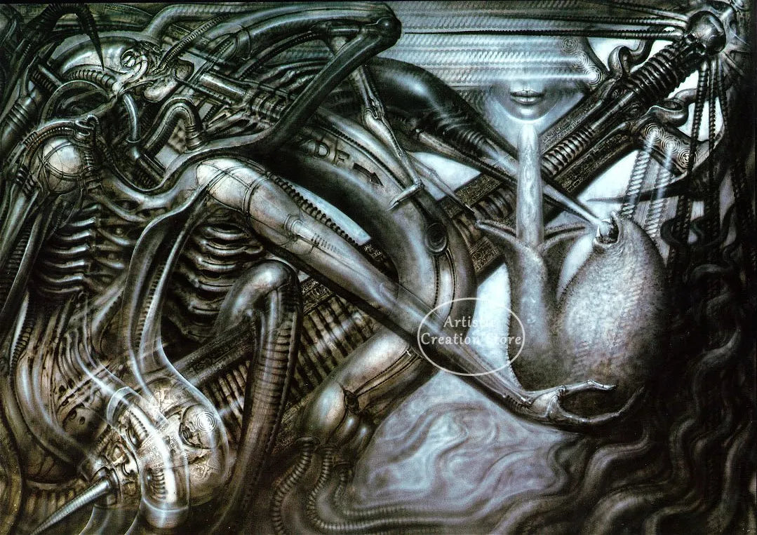 Hr Giger Li Ii Abstract Alien Retro Thriller Poster Wall