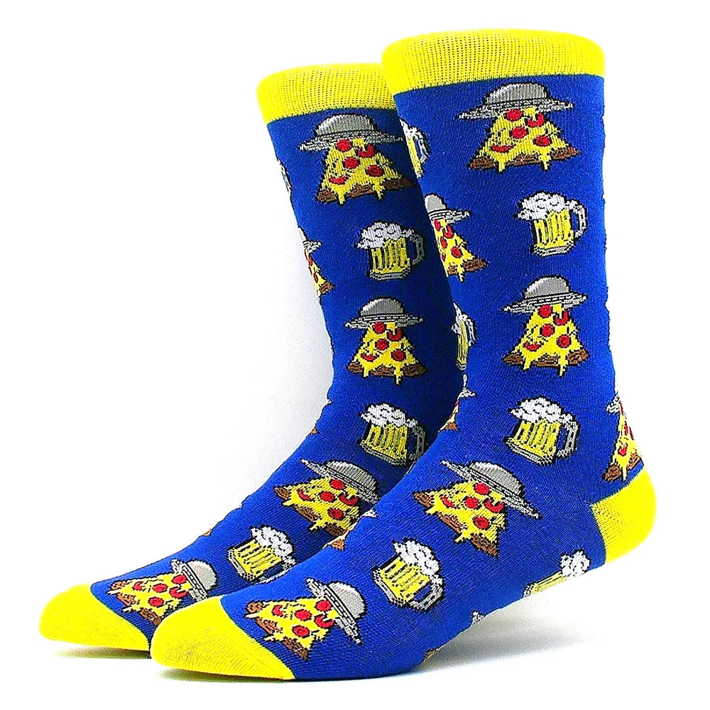 Cotton Happy Funny Socks Men Alien Planet