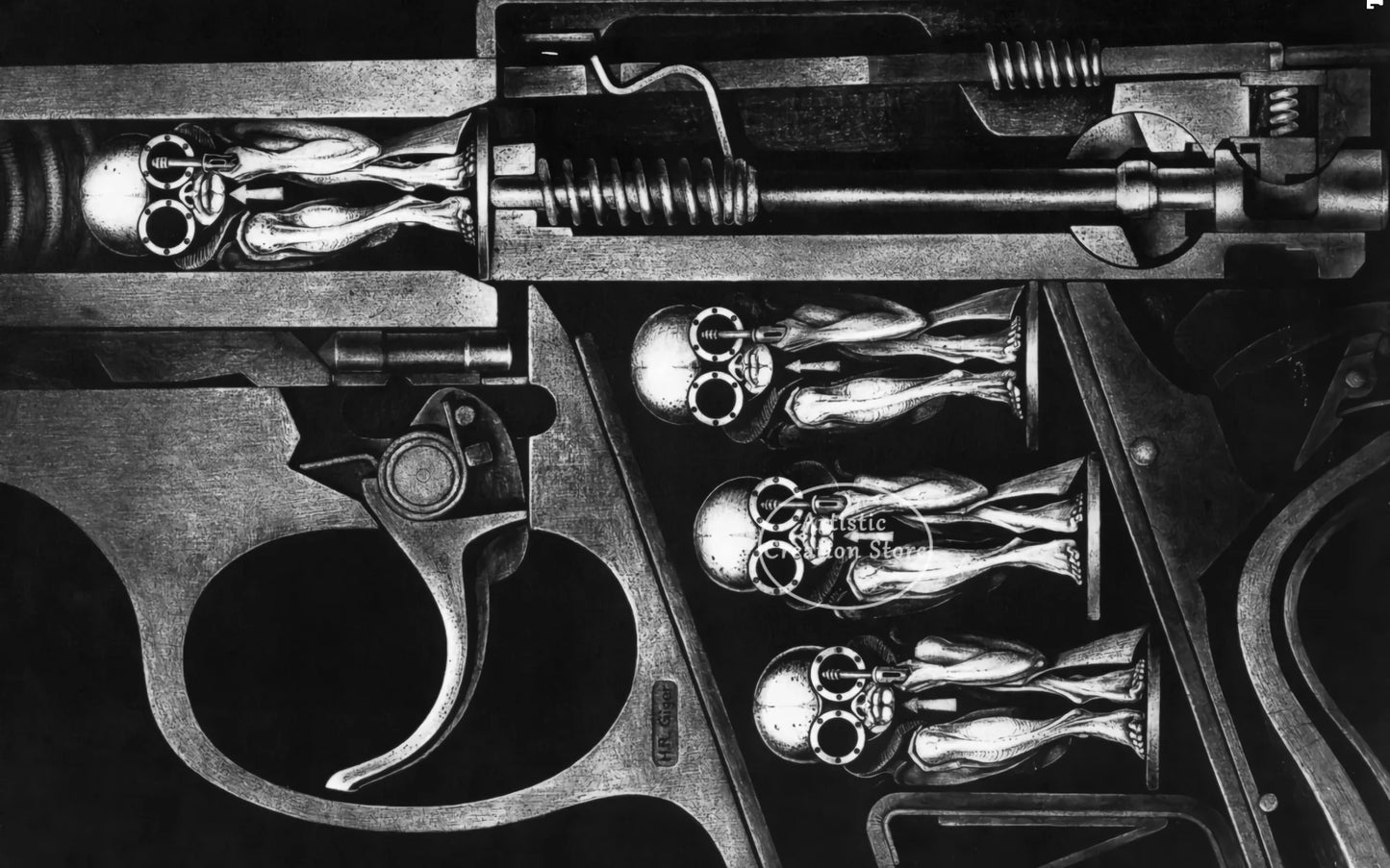 Hr Giger Li Ii Abstract Alien Retro Thriller Poster Wall