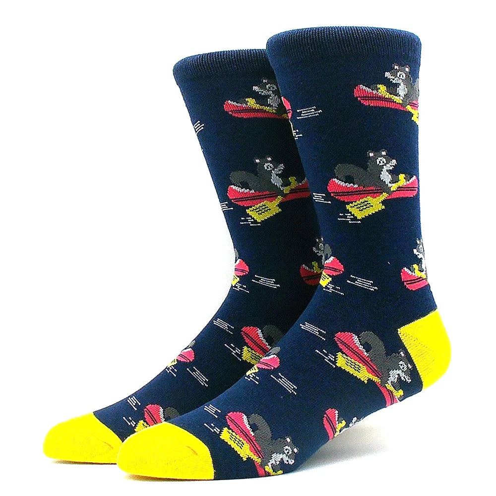 Cotton Happy Funny Socks Men Alien Planet