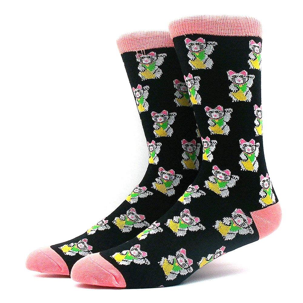 Cotton Happy Funny Socks Men Alien Planet