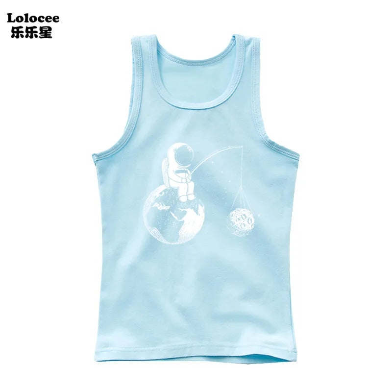 Funny Astronaut Graphic Print Tees O-Neck