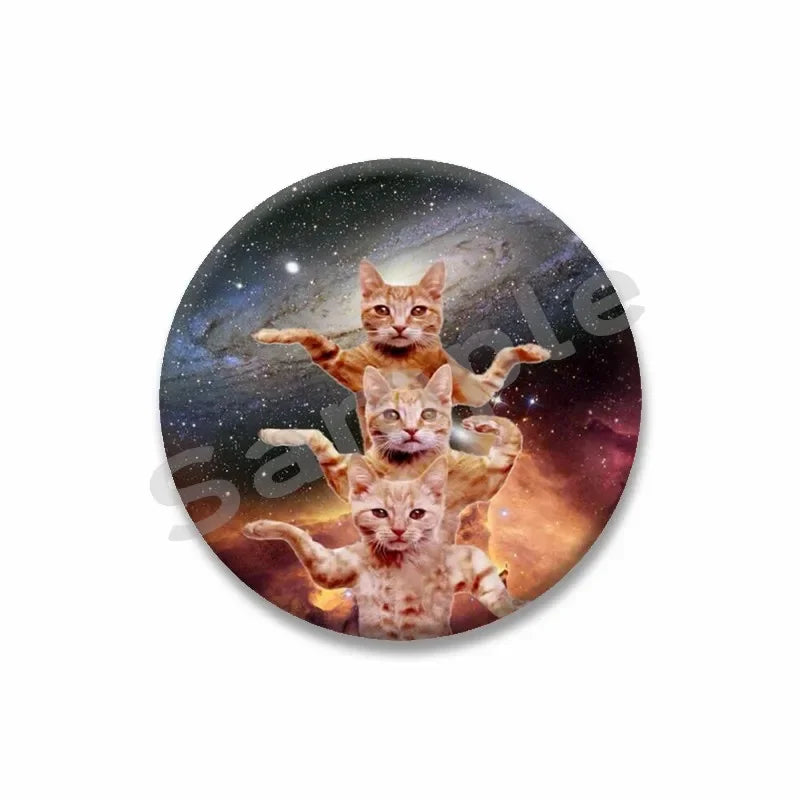 Rainbow Alien Cat Enamel Pin 32-75mm