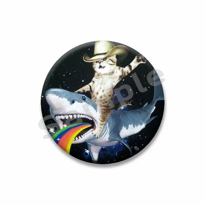 Rainbow Alien Cat Enamel Pin 32-75mm