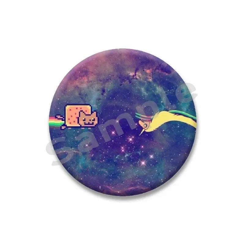 Rainbow Alien Cat Enamel Pin 32-75mm