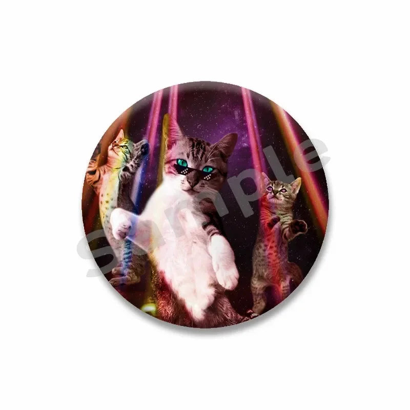 Rainbow Alien Cat Enamel Pin 32-75mm
