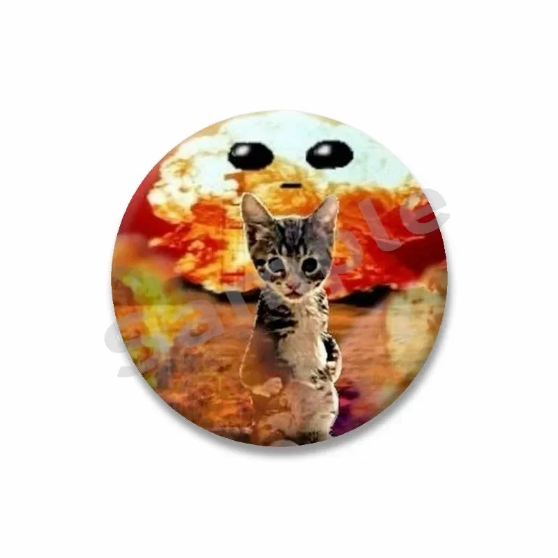 Rainbow Alien Cat Enamel Pin 32-75mm
