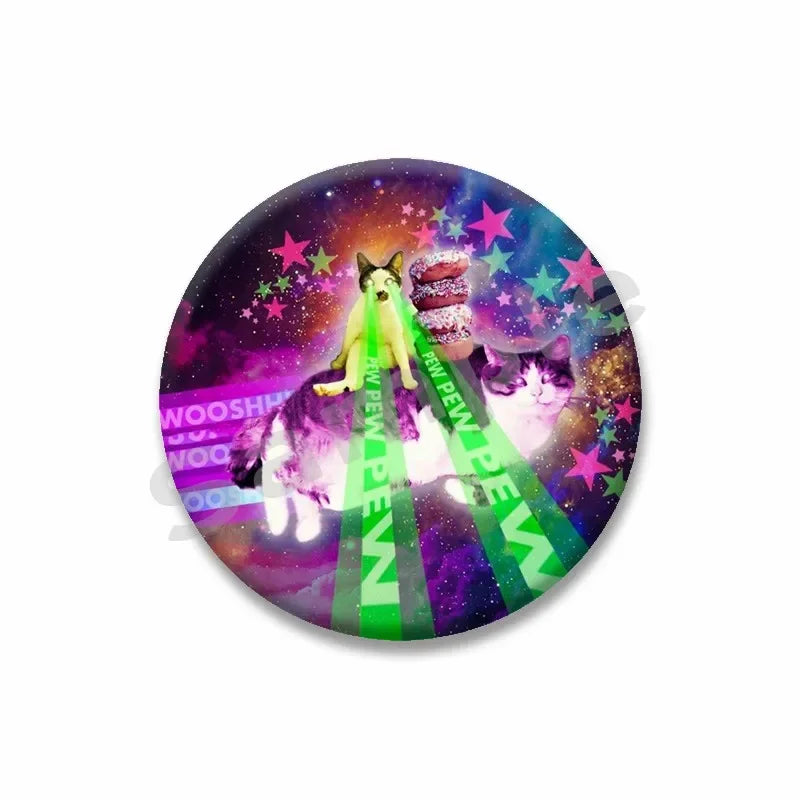 Rainbow Alien Cat Enamel Pin 32-75mm