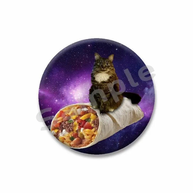 Rainbow Alien Cat Enamel Pin 32-75mm