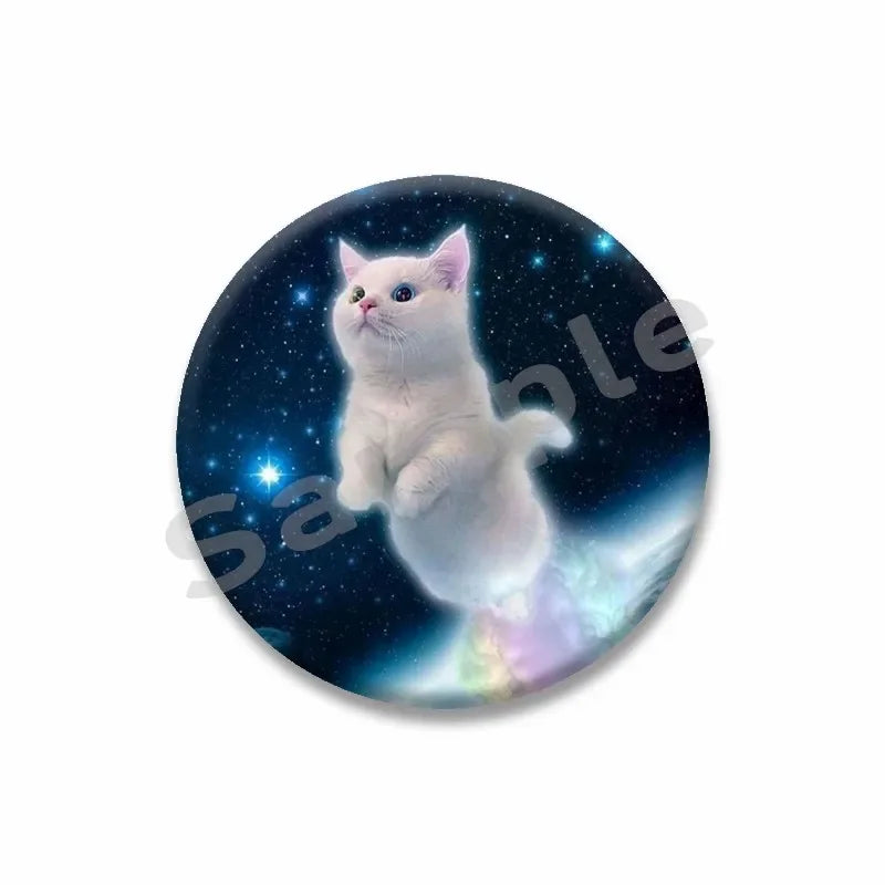 Rainbow Alien Cat Enamel Pin 32-75mm