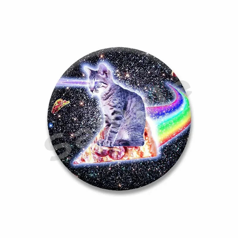 Rainbow Alien Cat Enamel Pin 32-75mm