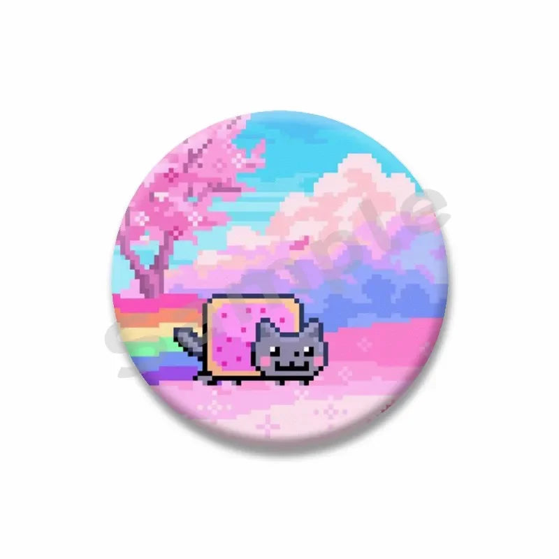 Rainbow Alien Cat Enamel Pin 32-75mm