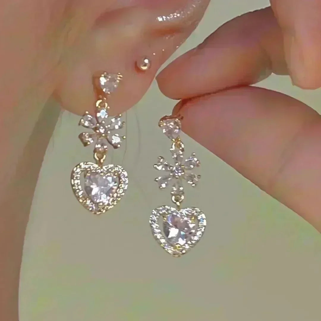 Geometric Rhombus Double Layer Combination Design Earrings For Women