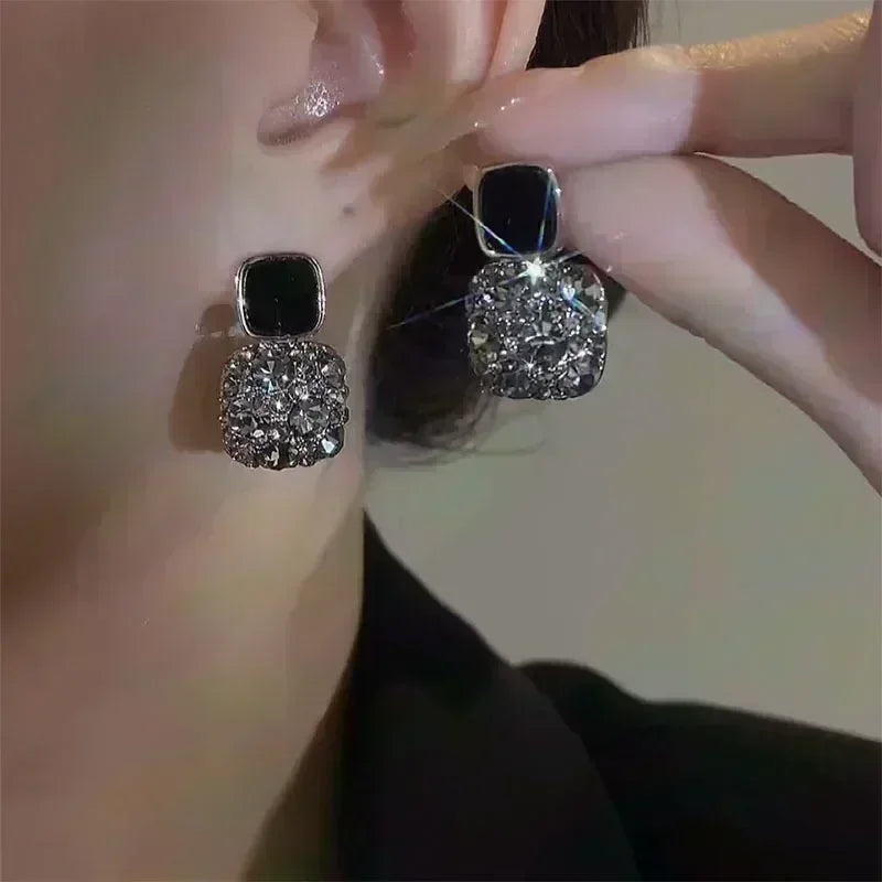 Geometric Rhombus Double Layer Combination Design Earrings For Women