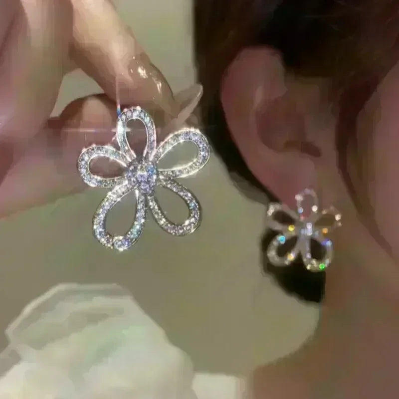 Geometric Rhombus Double Layer Combination Design Earrings For Women