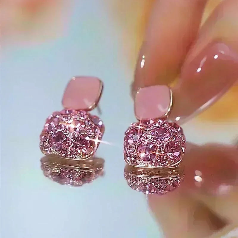 Geometric Rhombus Double Layer Combination Design Earrings For Women