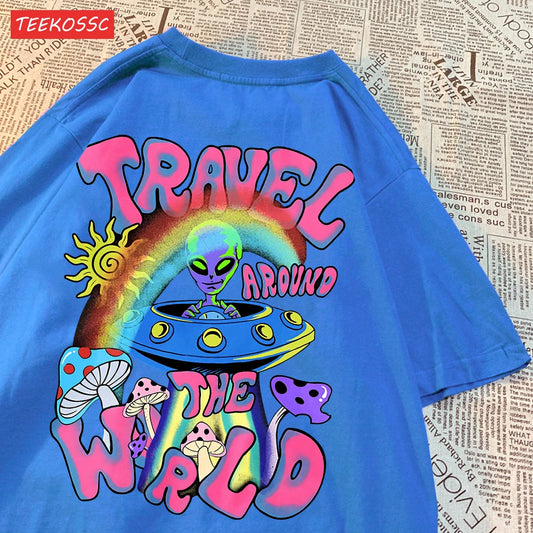 Alien Ufo Travel Around The World Shirt