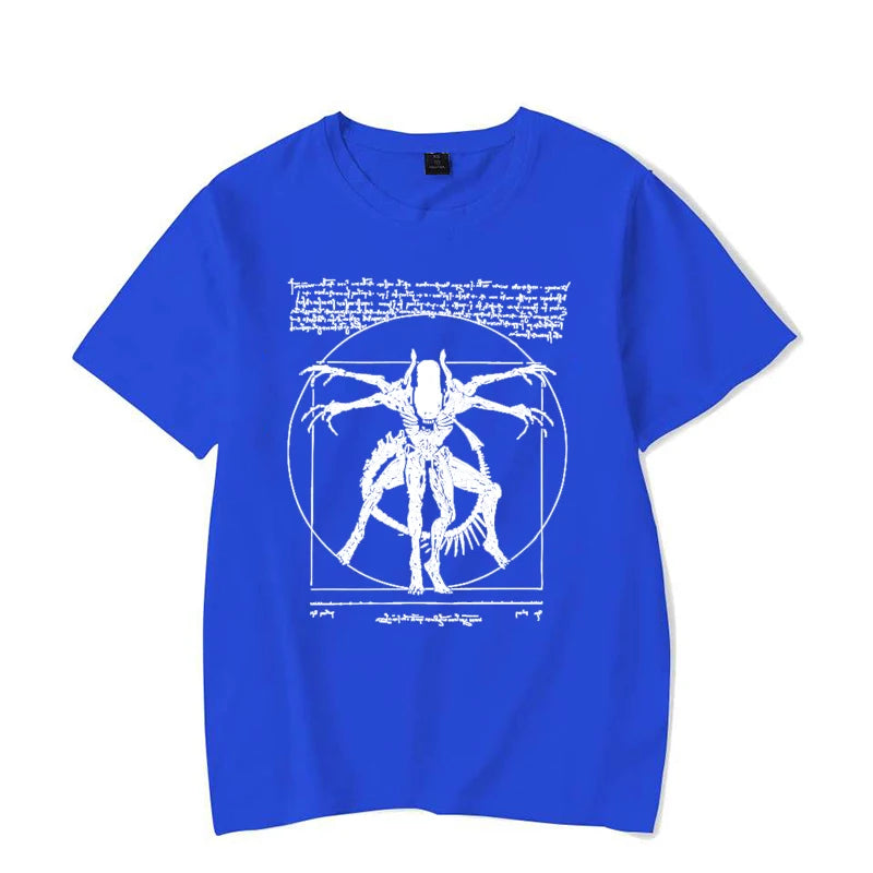 Alien Men's Gamer T-Shirt Da Vinci Print Women Tops Fashion Tshirt