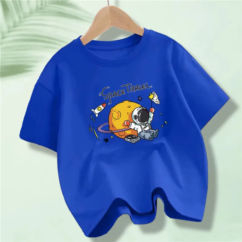 Kids Explore Space Astronaut Prints T-Shirt Boys