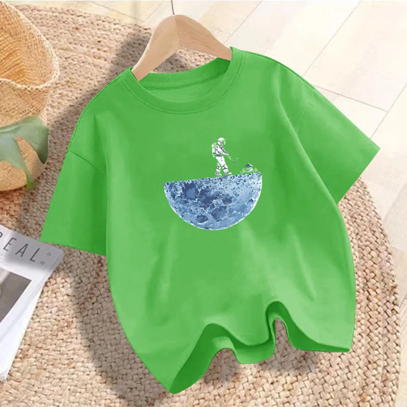 Kids Explore Space Astronaut Prints T-Shirt Boys