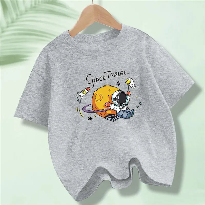 Kids Explore Space Astronaut Prints T-Shirt Boys